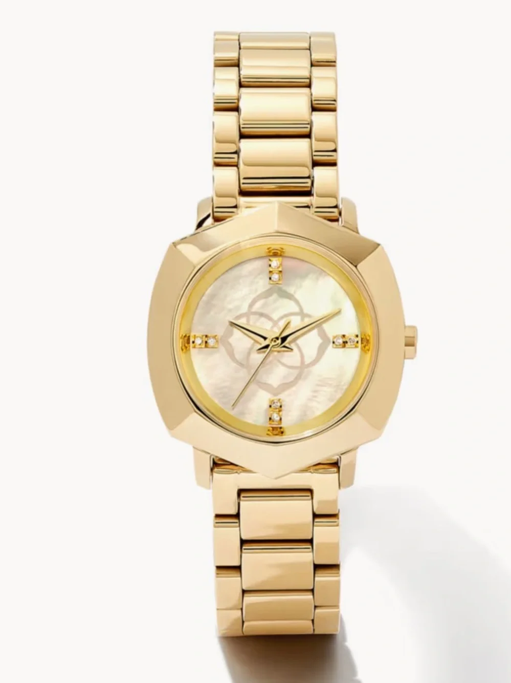 Kendra Scott Gold-Tone Mother-of-Pearl Dial Bracelet Watch
